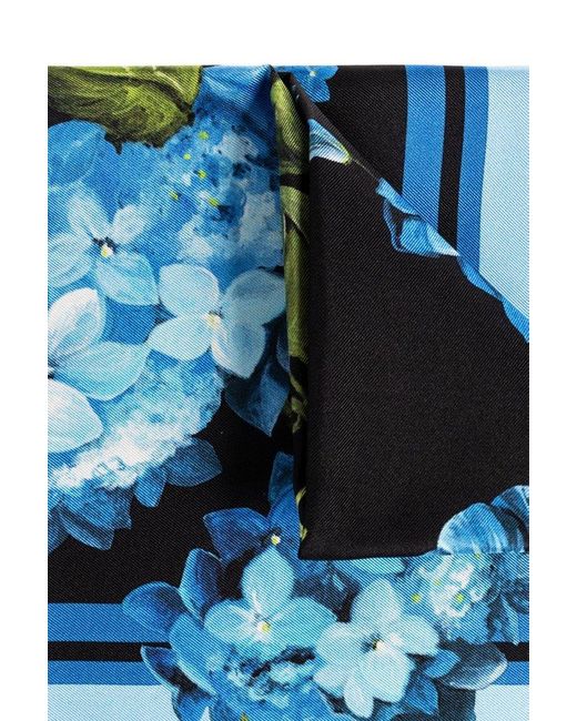 Dolce & Gabbana Blue Silk Shawl,