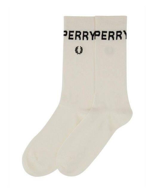 Fred Perry White Socks With Logo for men