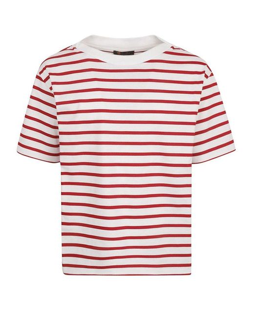 Loro Piana Red Riomaggiore Light Stripe T-shirt for men