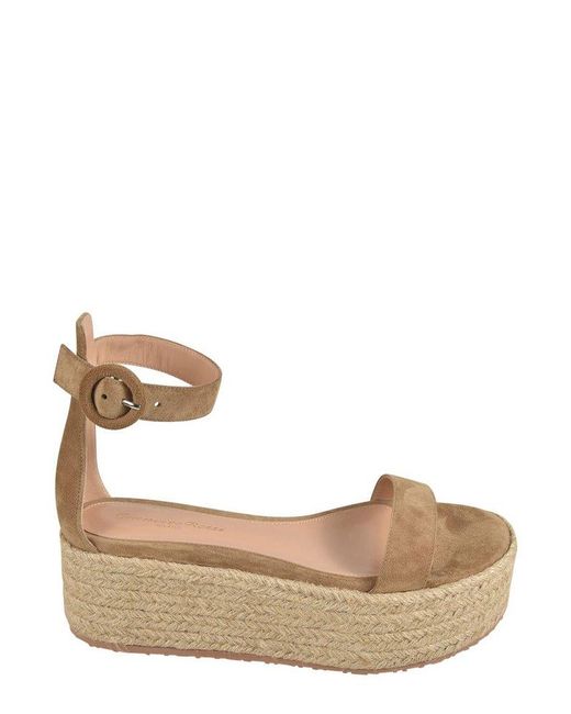 Gianvito Rossi Natural Seville Open-Toe Espadrilles