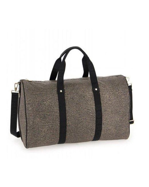 Borbonese Black Travel Duffel Bag