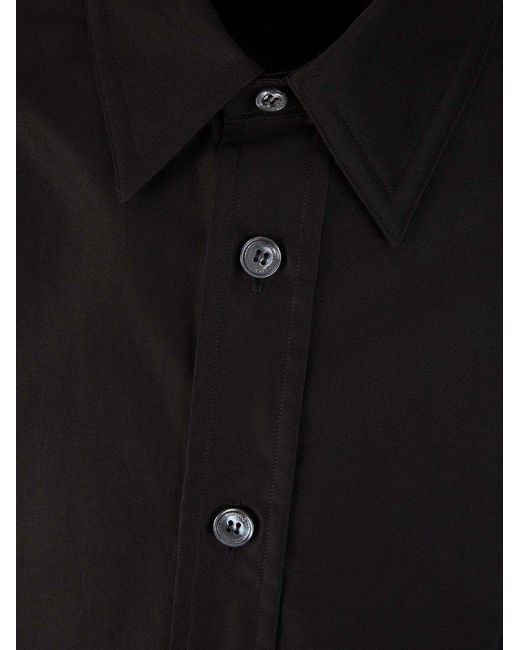 Alexander McQueen Black Logo Cotton Shirt for men