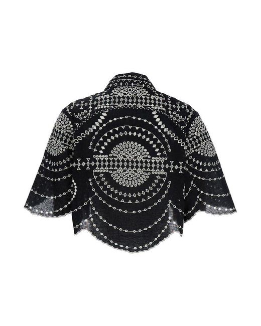 Charo Ruiz Black Emmie' Blouse With Cropped Design