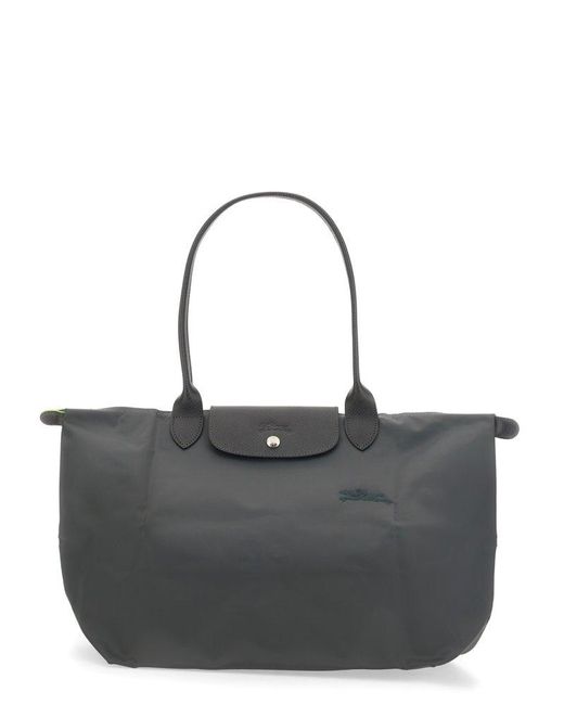 Longchamp Le Pliage Zipup Large Shoulder Bag in Black Lyst