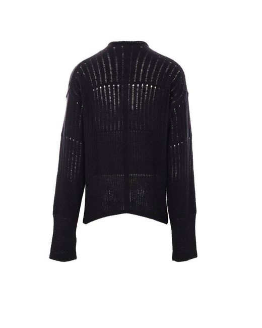 Rick Owens Black Oversized Crewneck Jumper for men