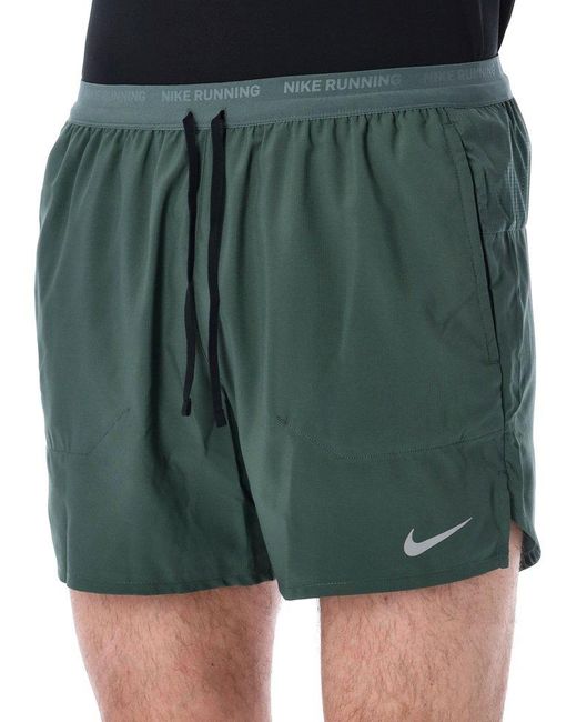 Nike Green Logo Printed Drawstring Shorts for men