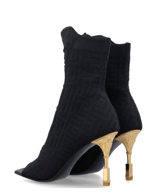 Balmain open shop toe boots