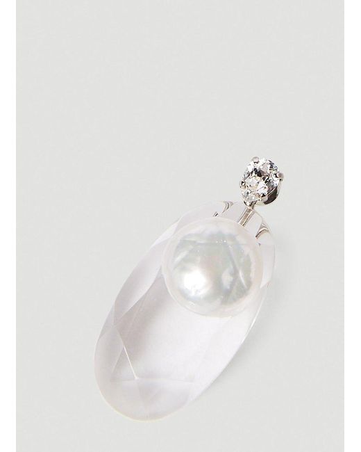 Simone Rocha White Embellished Trapped Earrings