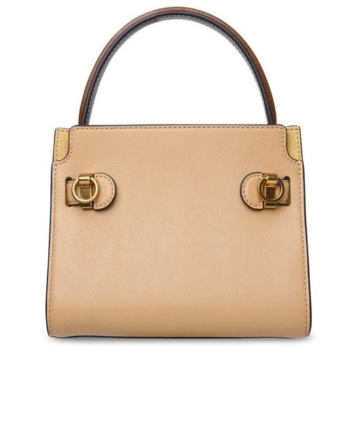 Tory Burch Natural Lee Radziwill Leather Bag
