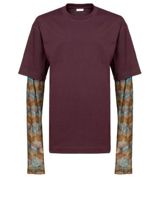 Dries Van Noten Purple Layered T-shirt for men