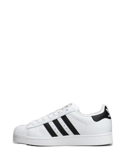 Adidas Originals White Superstar Ii Lace-Up Sneakers