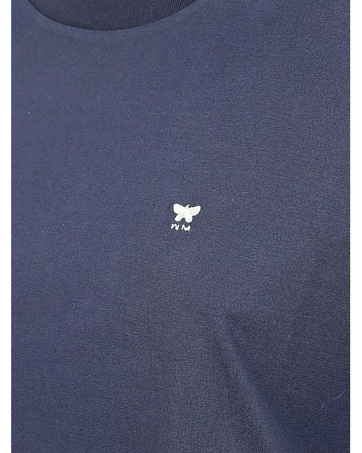 Weekend by Maxmara Blue Logo Embroidered Crewneck T-shirt