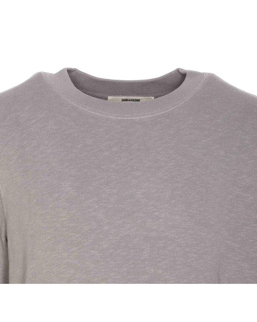Zadig & Voltaire Gray Skull Block Sweatshirt for men