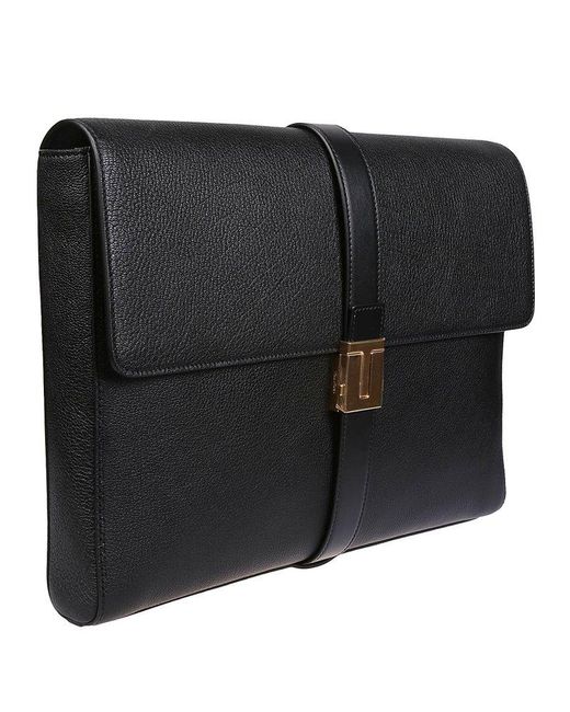 Tom Ford Black T-buckled Briefcase for men