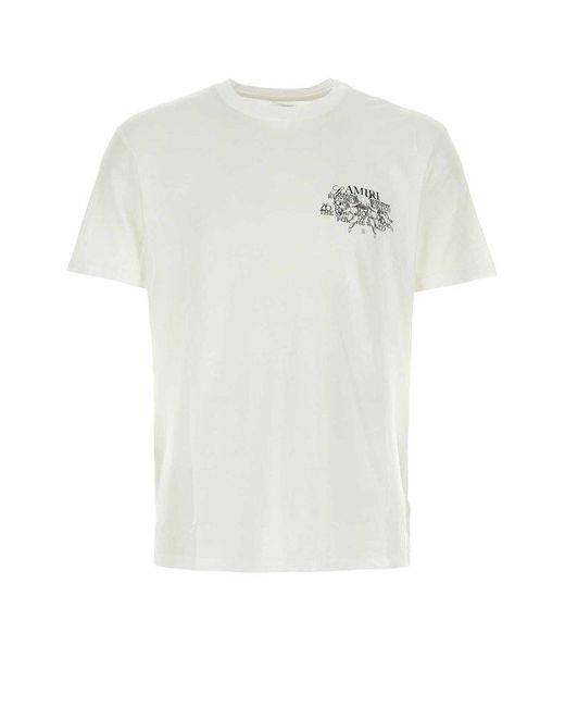 Amiri White Cherub Logo-print Cotton T-shirt for men