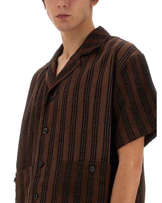Uma Wang Black Striped Shirt for men