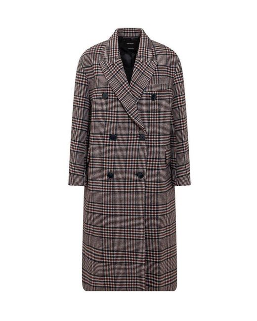 Isabel Marant Multicolor Houndstooth Double-breasted Coat
