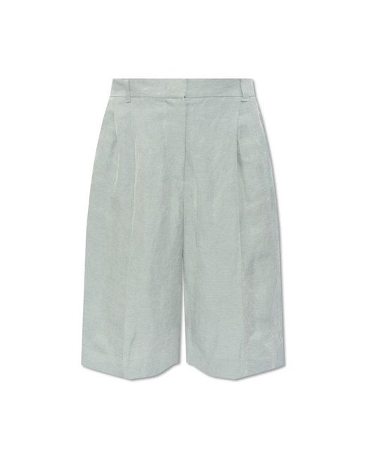 Emporio Armani Blue Pleat-front Shorts,