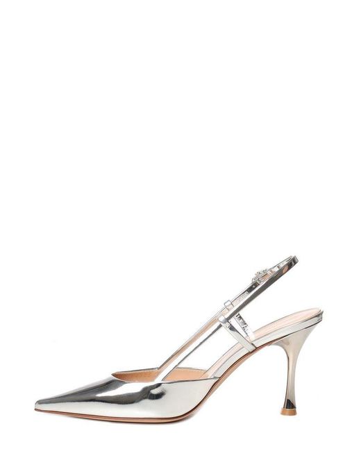 Gianvito Rossi White Ascent Pointed-Toe Pumps