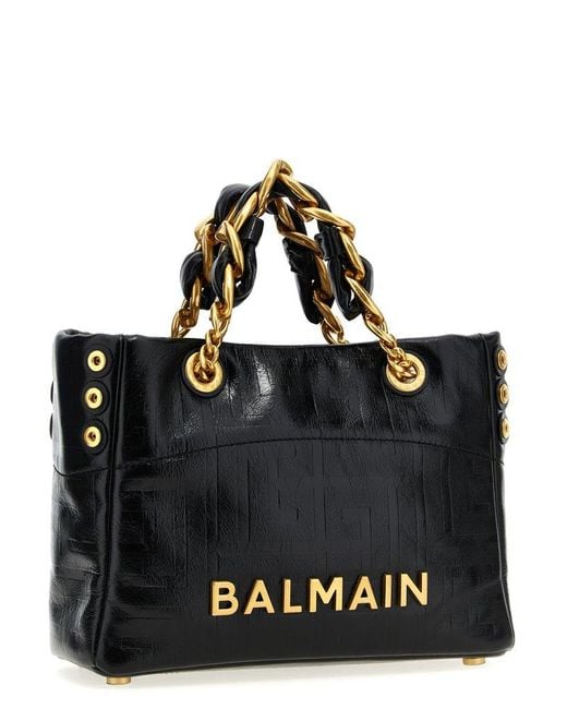 Balmain Black Small '1945 Soft' Shopping Bag