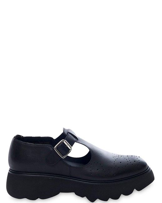 Weekend by Maxmara Blue Round Toe Buckled Flat Shoes