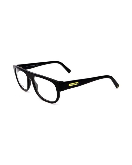 DSquared² Black Square-Frame Glasses for men
