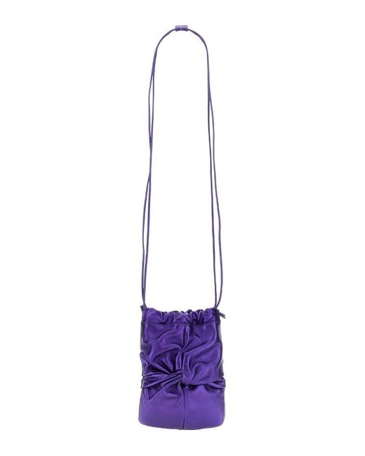 Hereu Purple Ronet Twist Detailed Mini Crossbody Bag