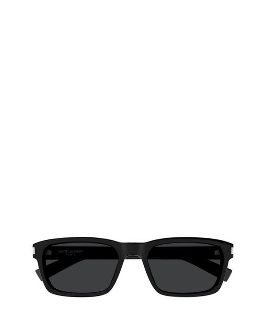 Saint Laurent Black Rectangle Frame Sunglasses for men