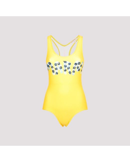 Marni Yellow Cotton One-piece Swimsuit
