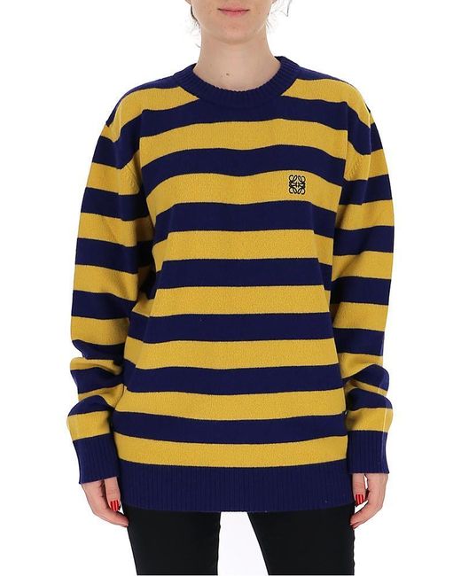 Loewe Blue Striped Sweater for men
