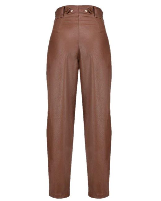 Pinko Brown Shelby Tapered-leg Trousers