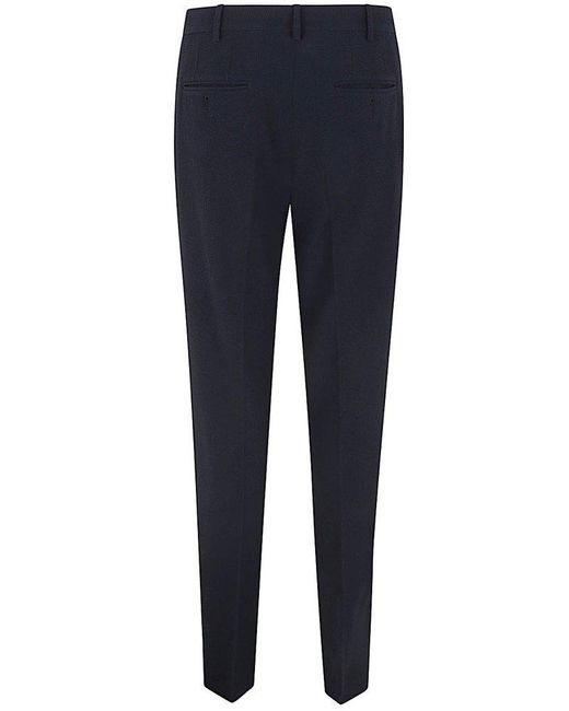 Giorgio Armani Blue Tapered Leg Pleated Trousers for men