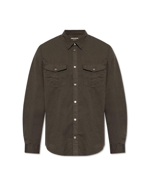 Zadig & Voltaire Gray Thibaut Button-up Shirt for men