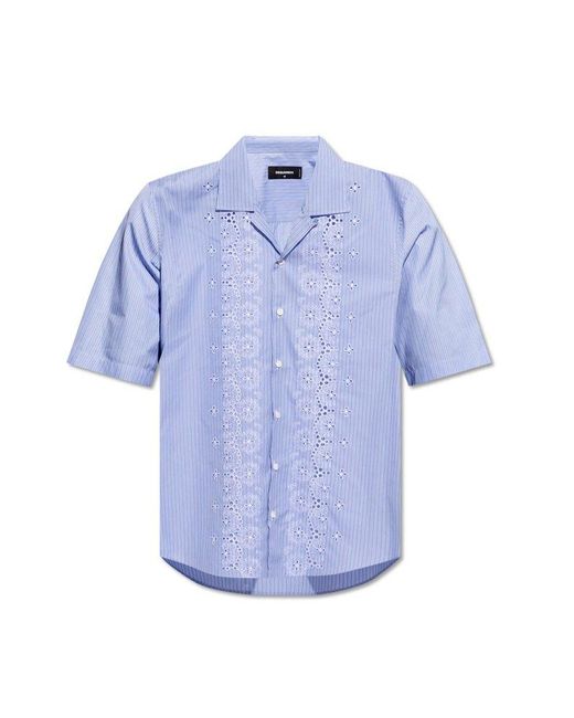 DSquared² Blue Openwork Shirt, for men