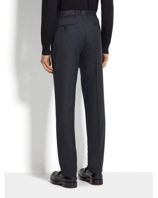 Zegna Blue Tapered Leg Trousers for men