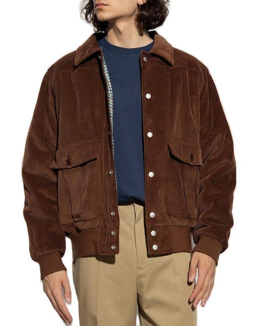 KENZO Brown Insulated Corduroy Jacket for men