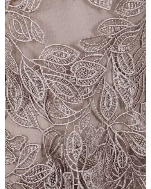 Alberta Ferretti Brown Macrame Foliage Mini Dress