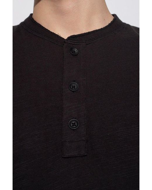 Rag & Bone Black Long-Sleeved Knit Top for men