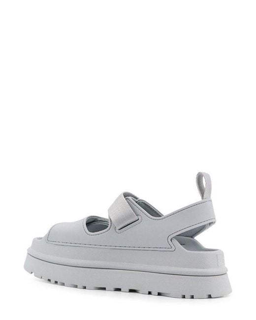Ugg White Golden Glow Touch Strap Sandals