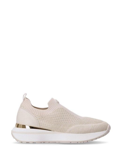 Michael Kors White Michael Ari Stretch Knit Slip-On Sneakers