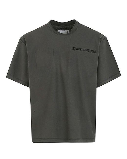 Sacai Gray Cotton Jersey T-shirt Clothing for men