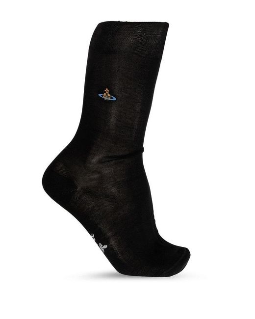 Vivienne Westwood Black Socks With Logo for men