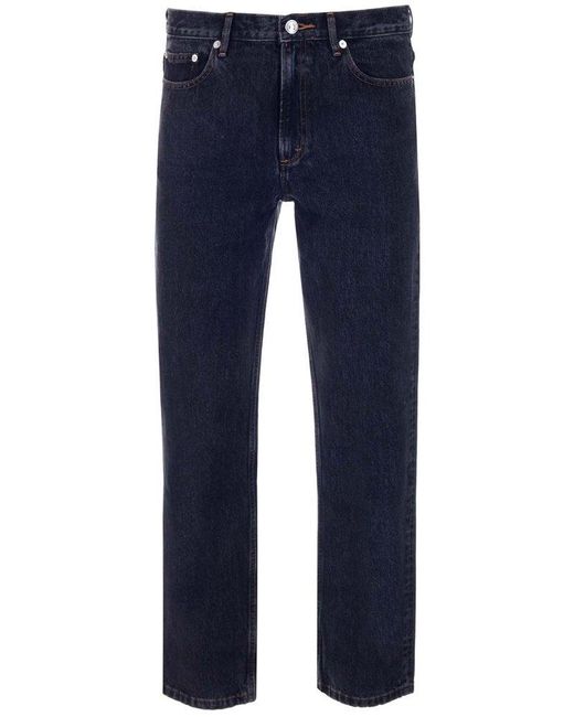 A.P.C. Denim Lowrise Belt Loop Straight Leg Jeans in Black for Men Lyst