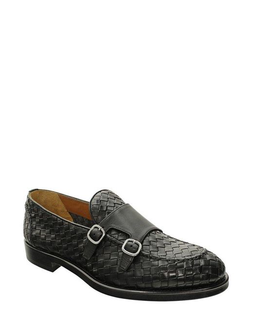 Doucal's Black Buckled Flat Shoes for men
