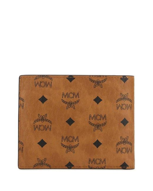MCM Brown All-over Logo Bi-fold Wallet