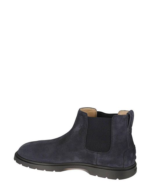 Tod's Black Tronchetto Round Toe Boots for men