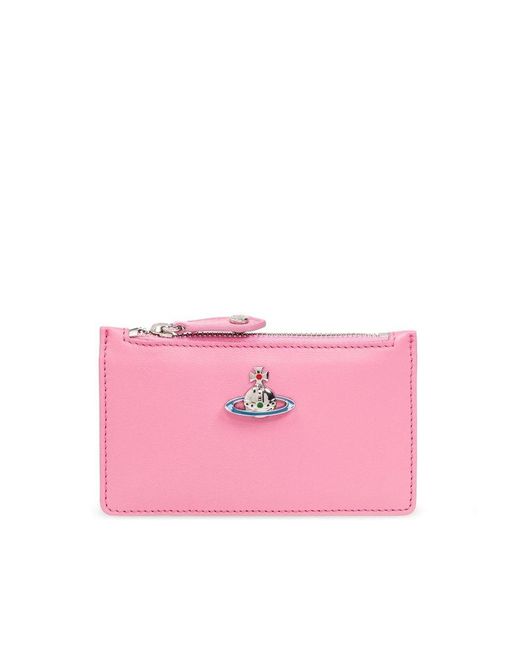 Vivienne Westwood Pink Logo-plaque Zipped Wallet