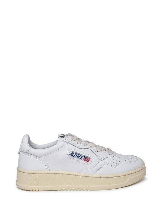 Autry White Medalist Low-Top Sneakers