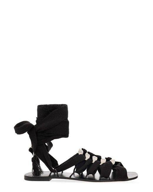 Tory Burch Ribbon Laceup Sandals in Black Lyst