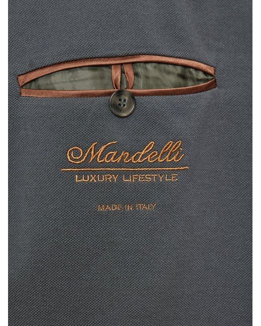 Enrico Mandelli Gray Logo Embroidered Single-breasted Jacket for men